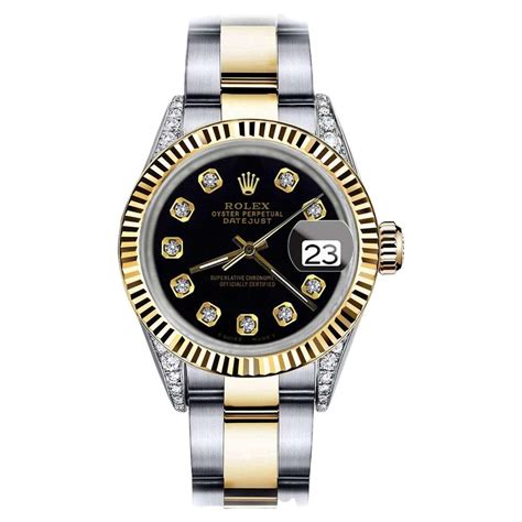 rolex two tone black face